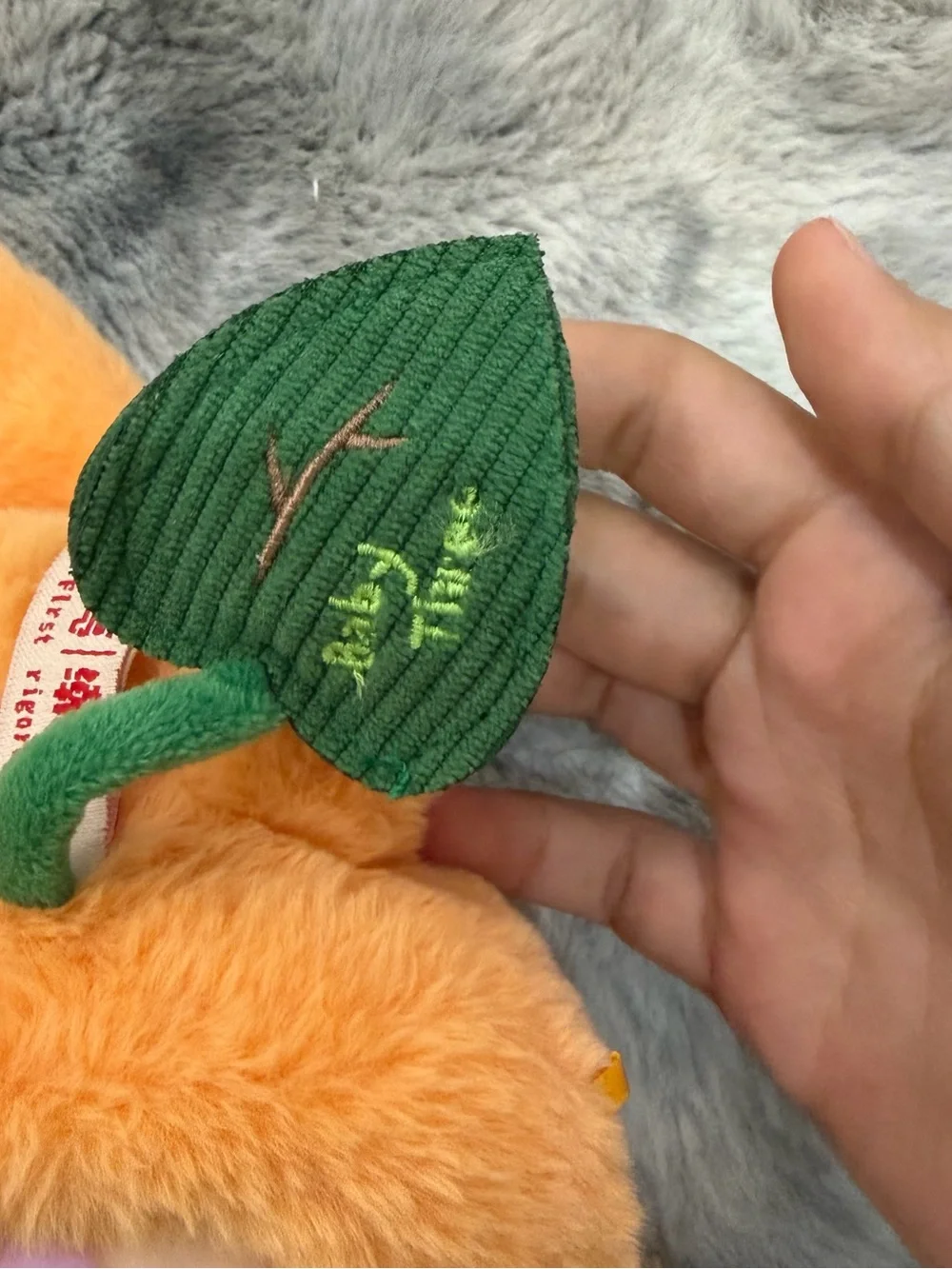 Plush Orange Bunny Keychain with Green Overalls - Cute Small Pets Accessory